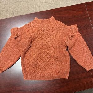 Kids Rust Sweater with Ruffle Detail